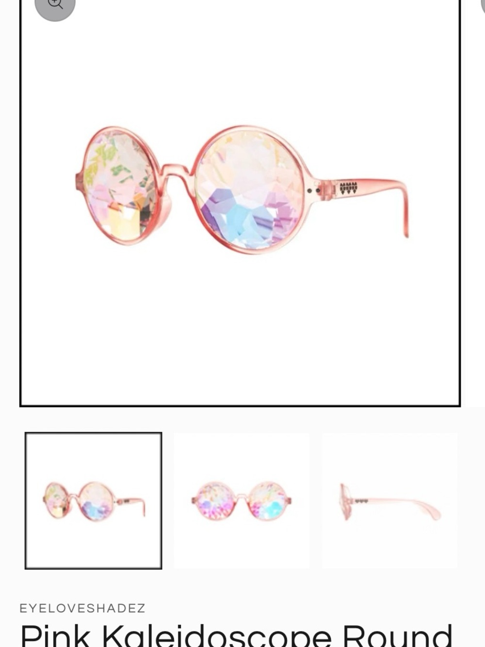 Pink Kaleidoscope Round Festival Sunglasses